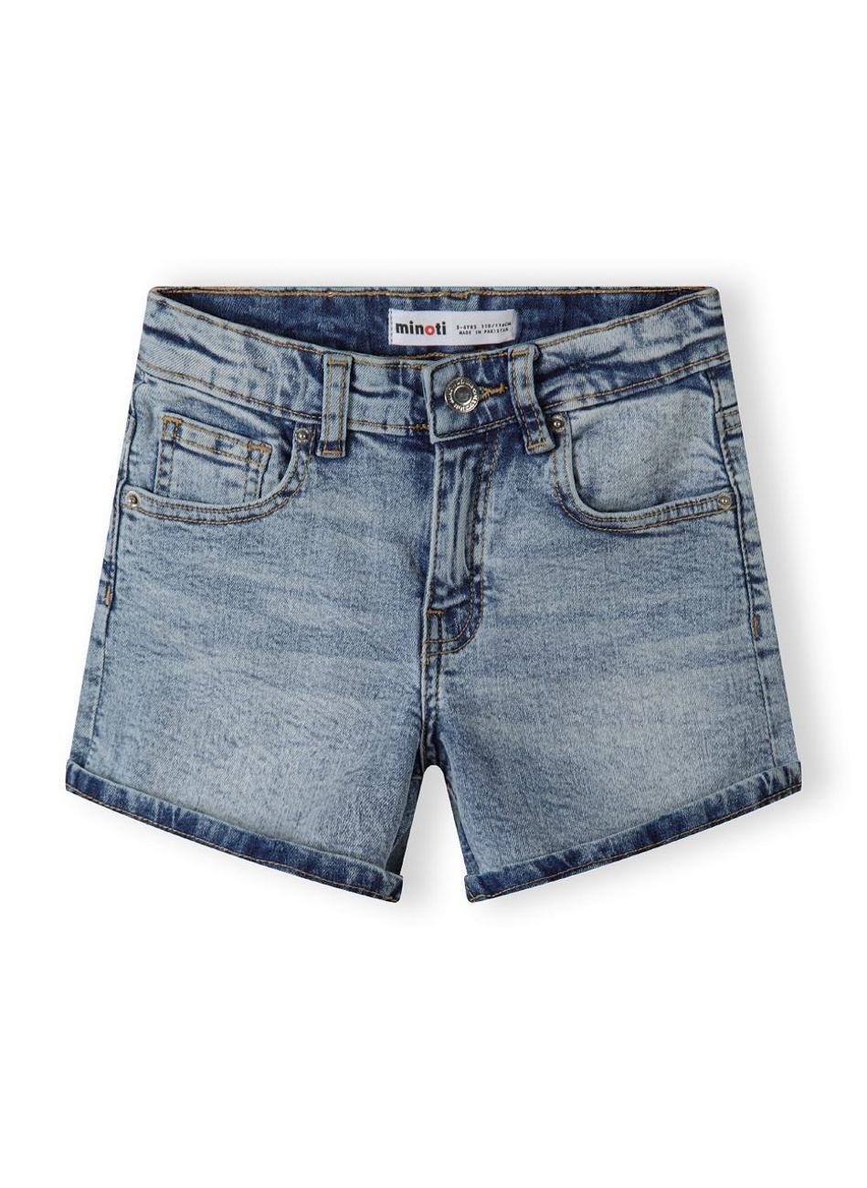 Girls High Waist Wide Leg Denim Shorts Navy - Image 1