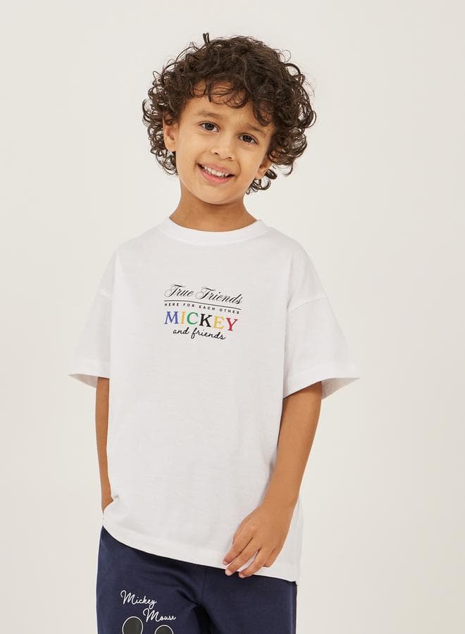 Mickey & Friends Oversized Boys White T-Shirt - Image 1