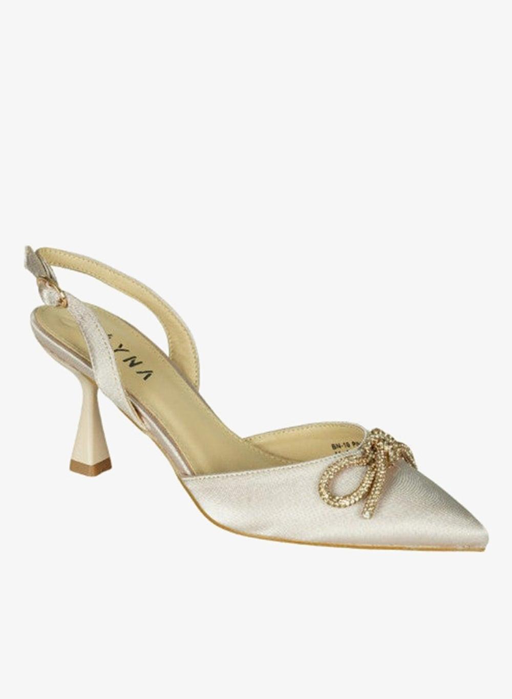 Zayna 221-17 Nude Mid Heel Backstrap Sandals - Image 1