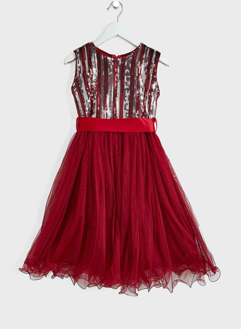 Sequin Bodice Tulle Maxi Dress - Image 1