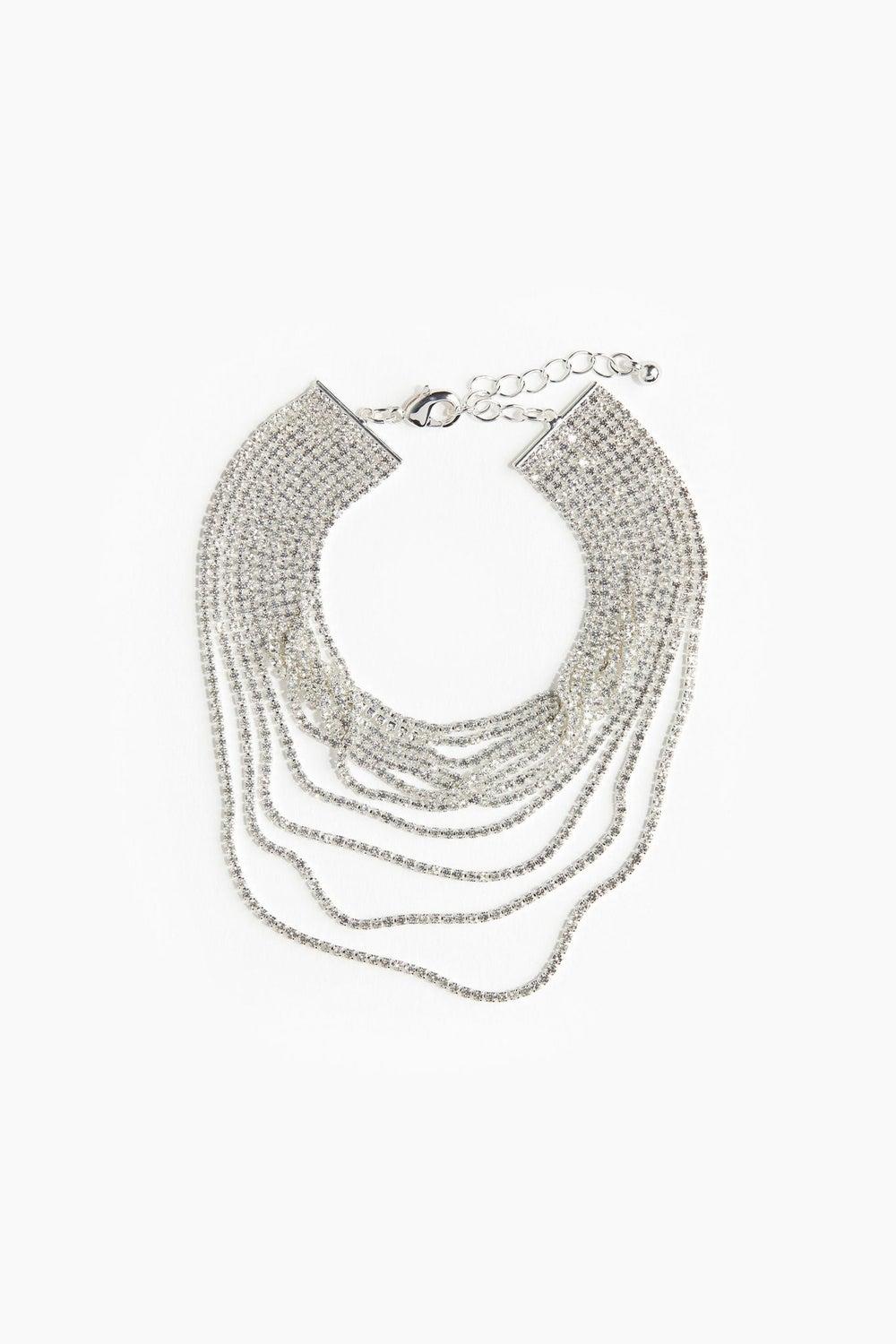 Multi-Chain Rhinestone Bracelet with Adjustable Clasp - Image 1