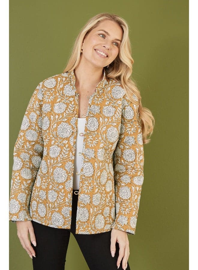 Reversible Floral Quilted Cotton Jacket in Dual Prints - Image 1