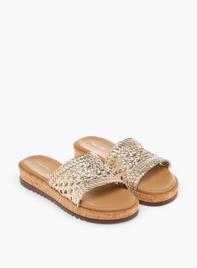 Onexif 6337 Braided Leather Slip-On Flat Sandals - Image 1