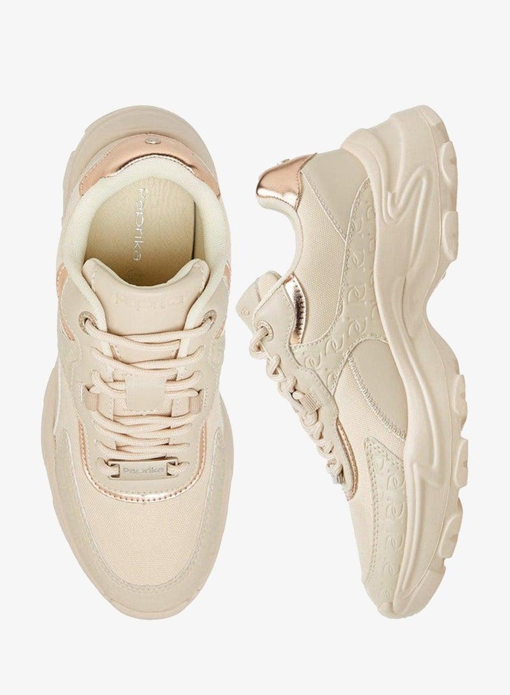 Monogram Embossed Beige Sneakers 1354405B - Image 1