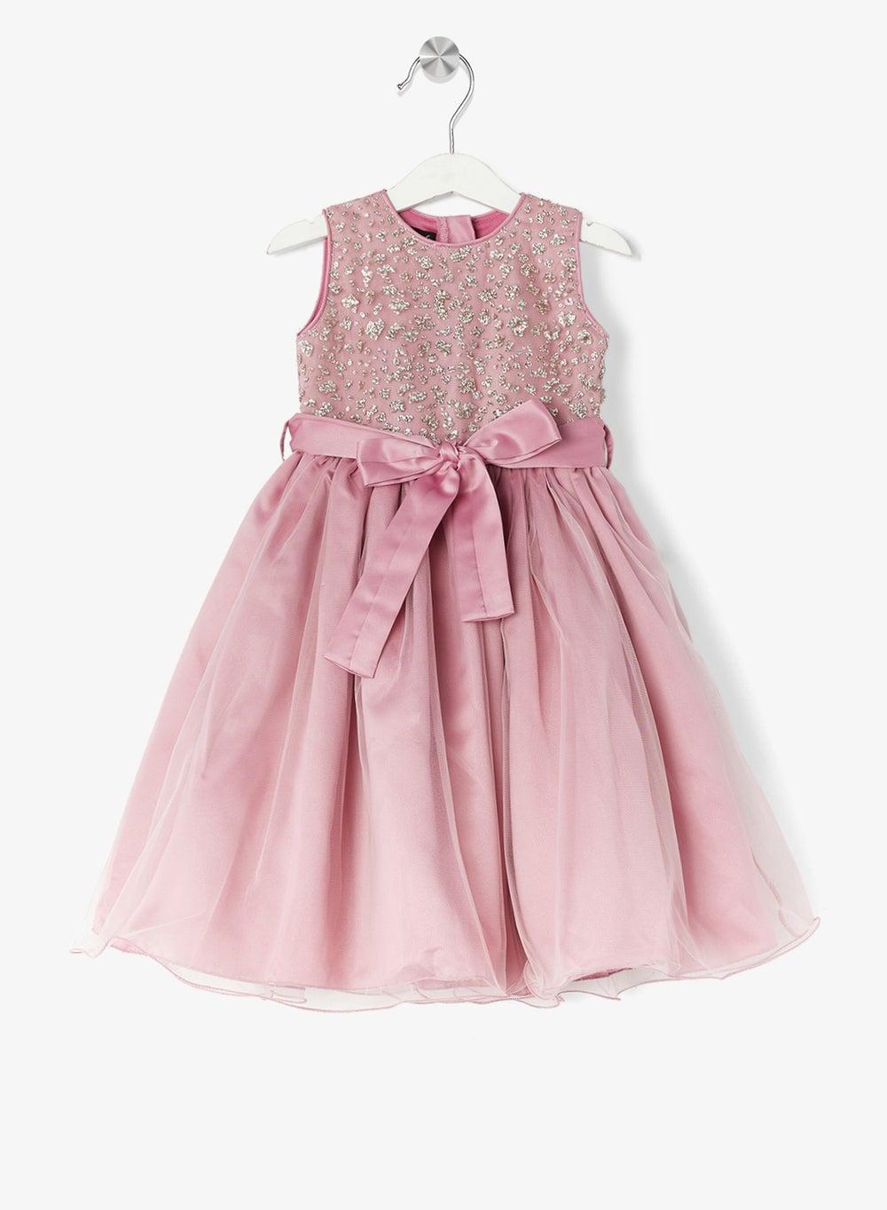 Rose Pink Embellished Sleeveless Maxi Dress - Image 1