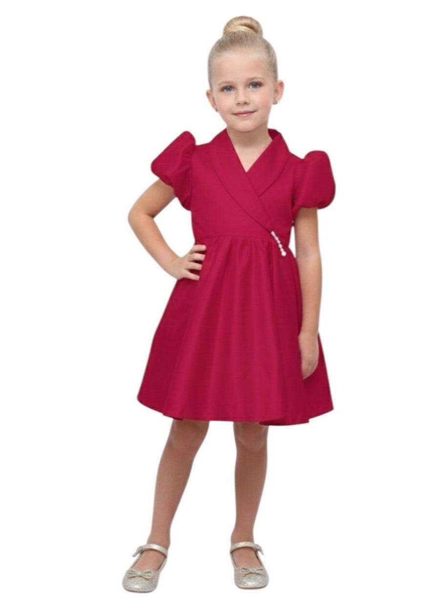 Crimson Collar Fit & Flare Mini Dress - Image 1