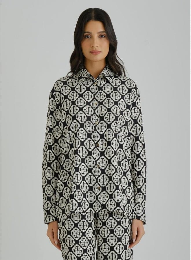 Gant Ramadan Collection Black Printed Women's Blouse - Image 1