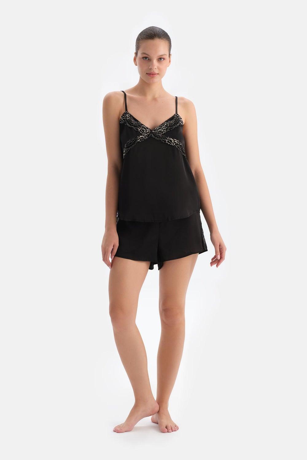 Dagi 24Aw17734Eb Black Camisole & Shorts Pajama Set - Image 1