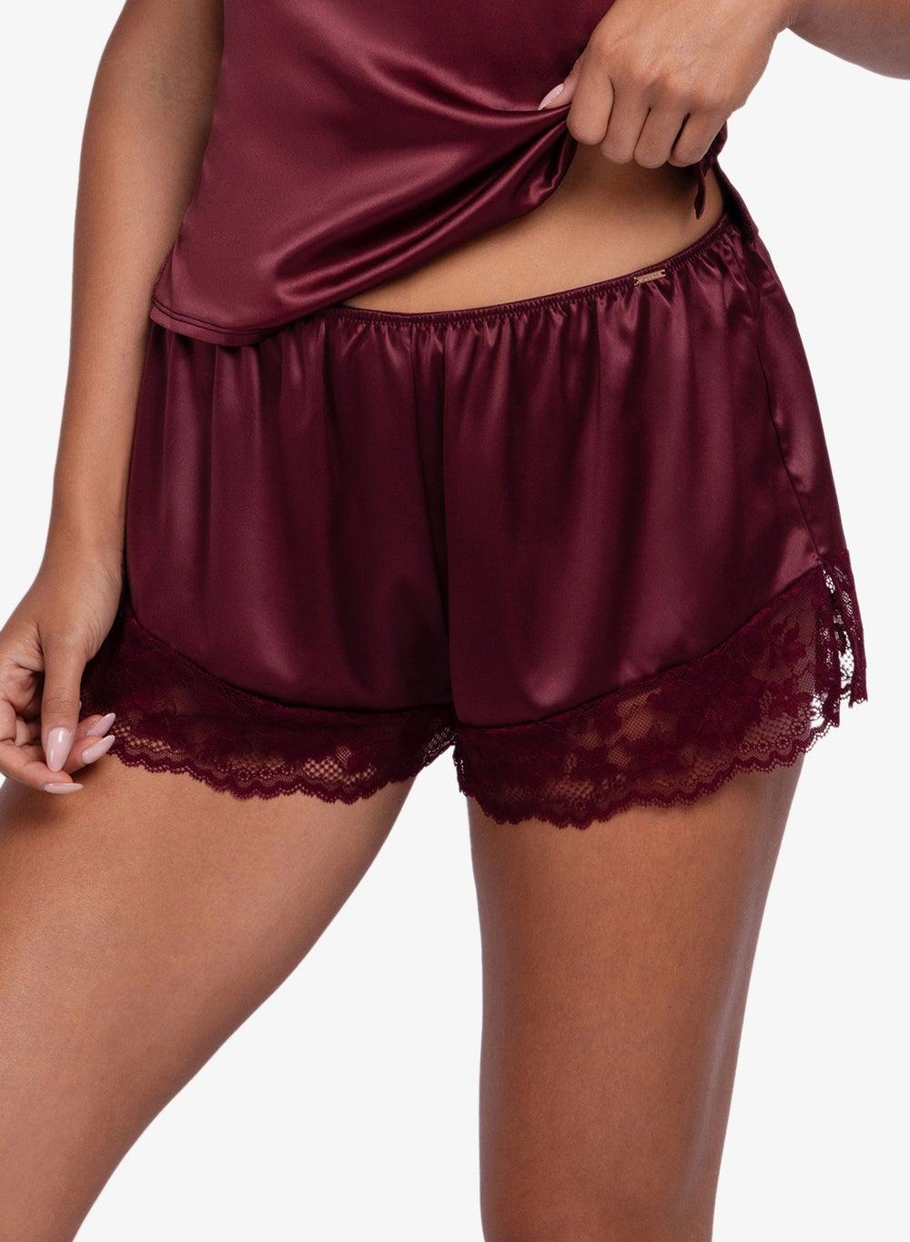 Dorina Curve Lyra Lace Detail Satin Sleep Shorts - Image 1