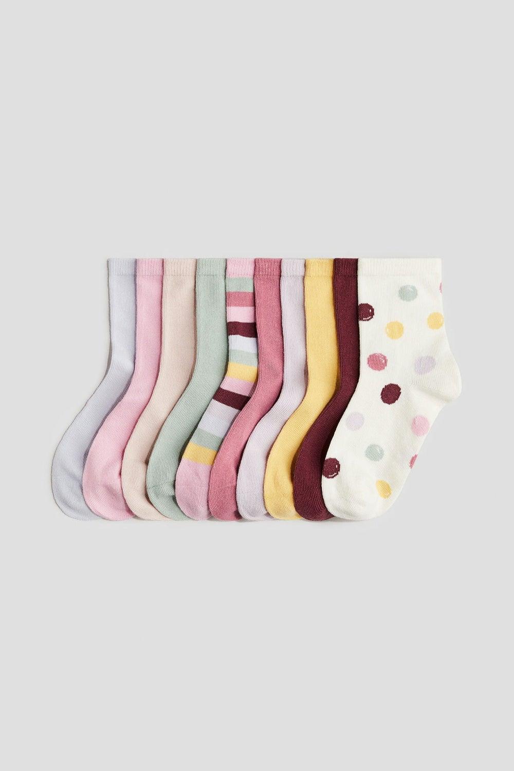 10-Pack Polka Dot Scalloped Boys Socks - Image 1