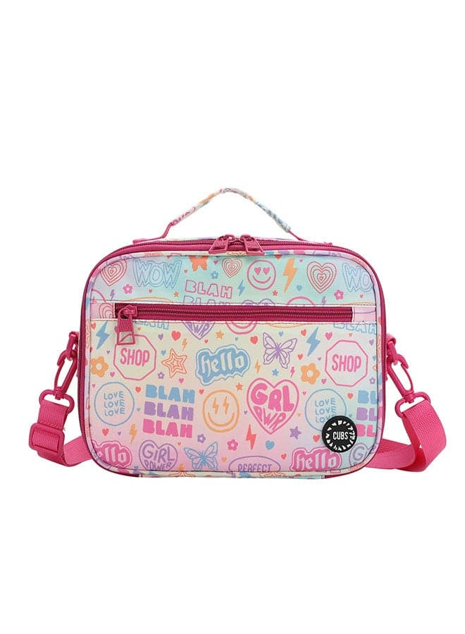 Printed Waterproof Lunch Bag with Removable Shoulder Strap - Image 1