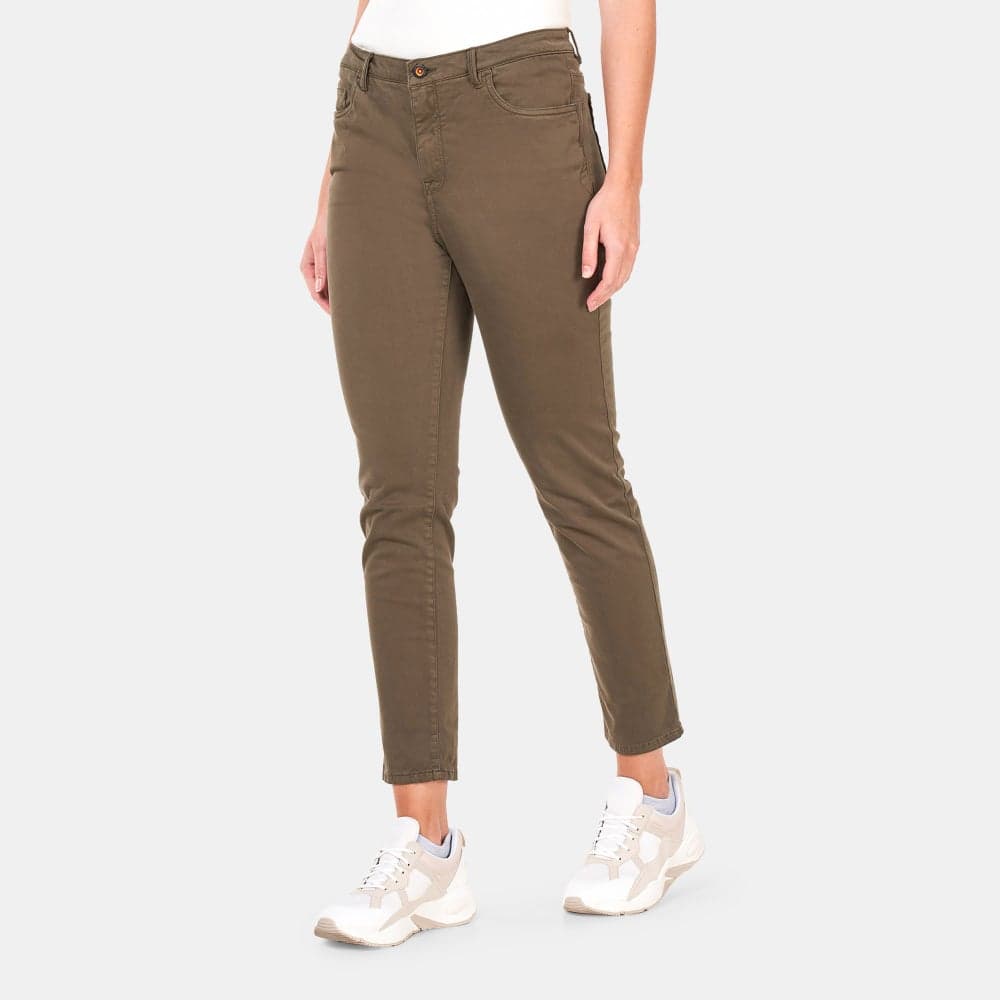 Olive Green Skinny Pants – Stretch Cotton Slim Fit - Image 1