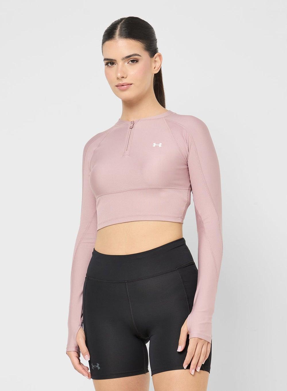 HeatGear Ribbed 1/4 Zip Performance T-Shirt 6003981 - Image 1