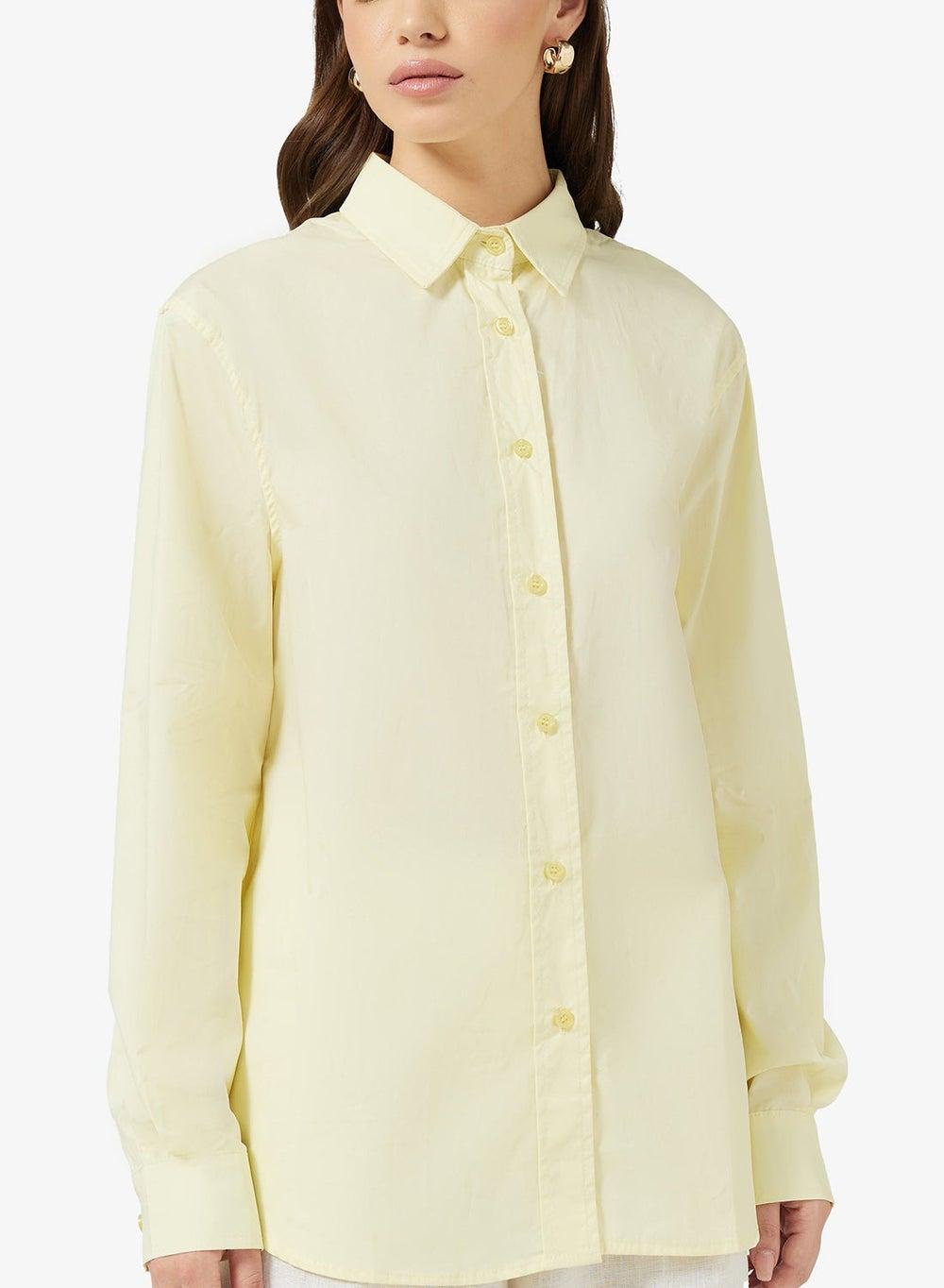 Cy0084 Yellow Collared Button-Down Shirt - Image 1