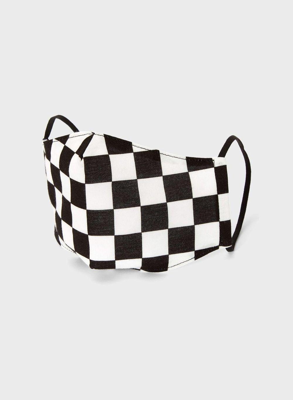 Girls Multicolor Checked Reusable Neoprene Mask - Image 1