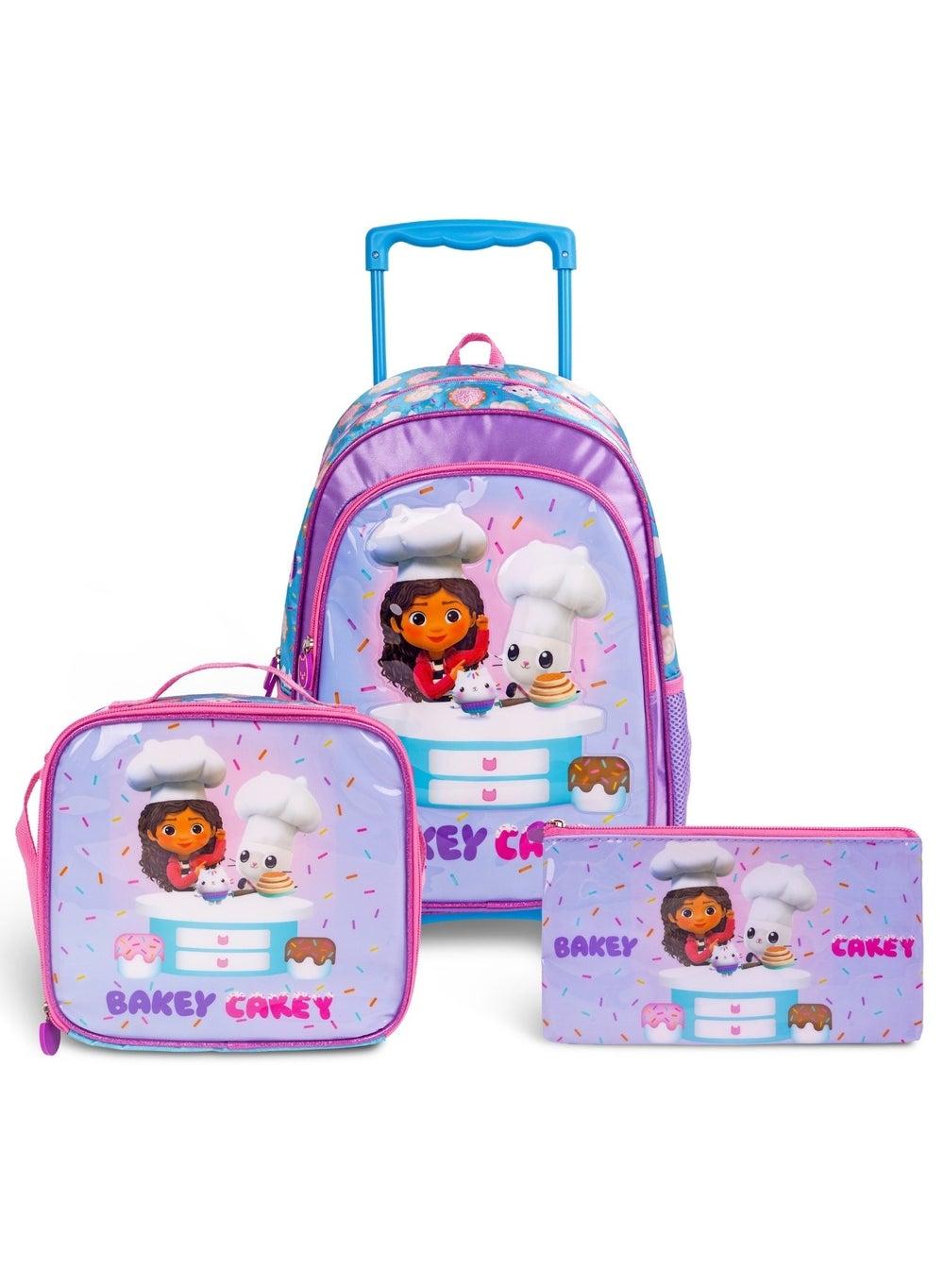 Gabby Doll House 16 Inch 3-in-1 Trolley School Bag Set - Image 1