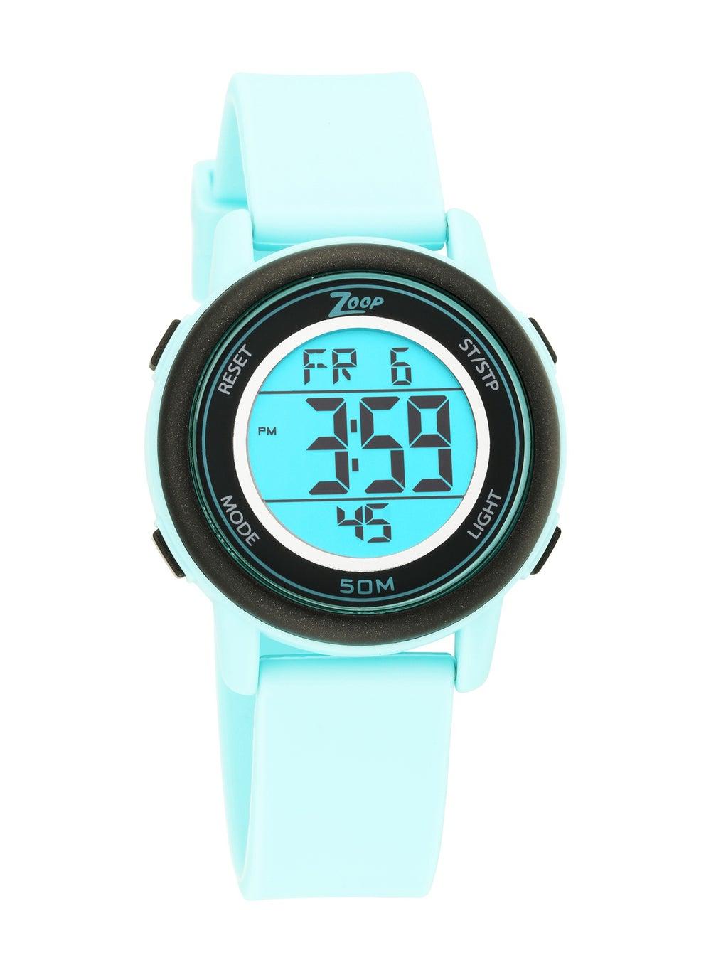 Zoop Glow Digital Watch Green Silicone Strap - Image 1