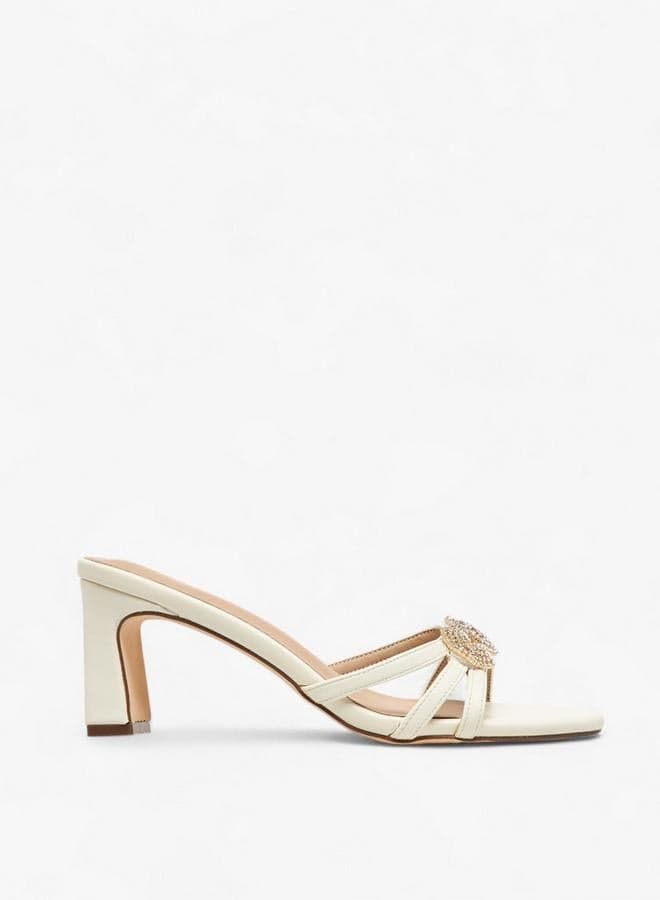Flora Bella Bow Block Heel Slip-On Sandals 24H1412 - Image 1