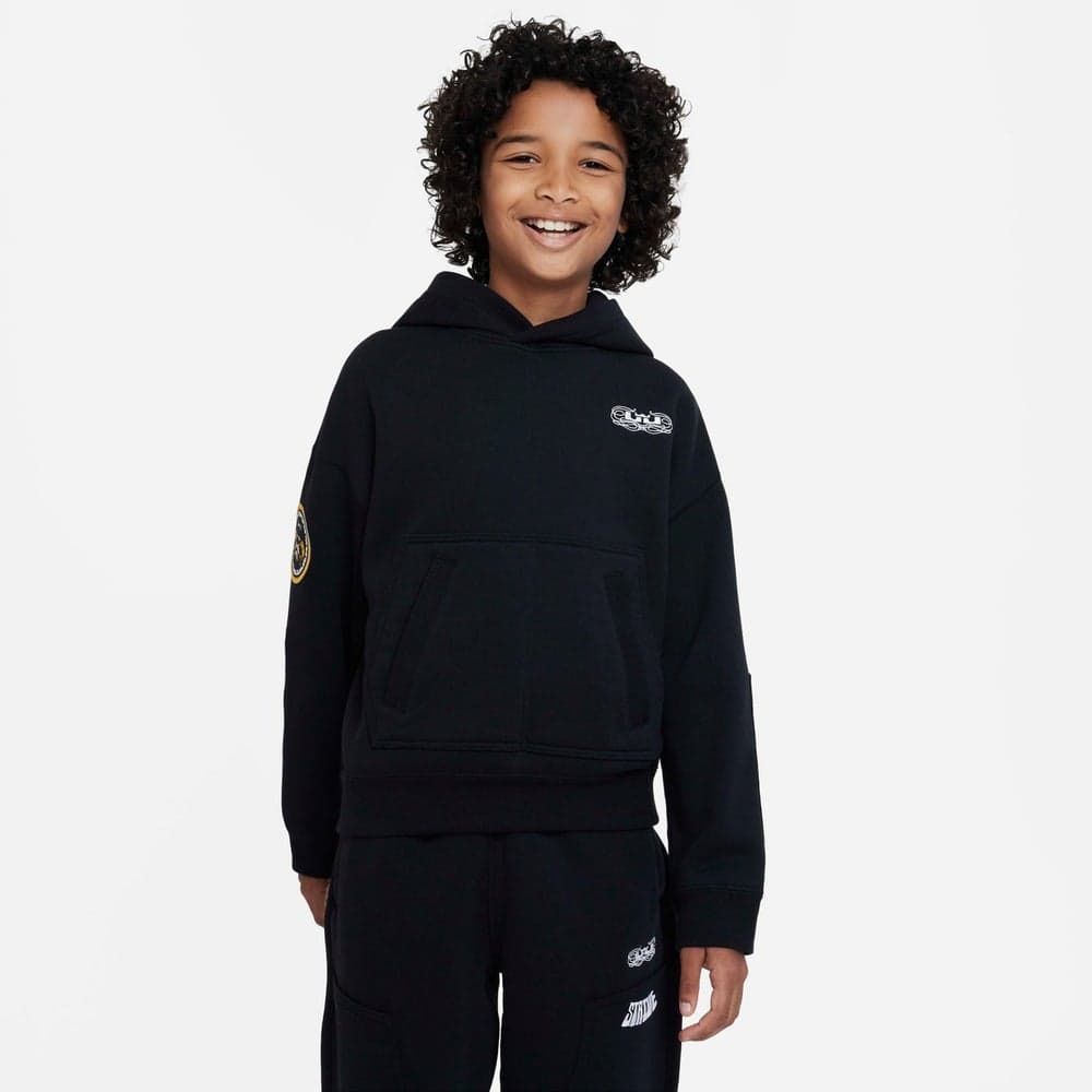 Kids' LBJ Graphic Pullover Hoodie Black - Image 1