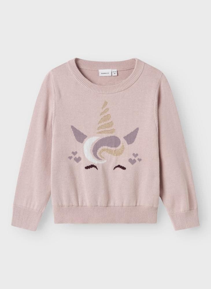 Kids Nmfkiras Graphic Cotton Sweatshirt in Lilac - Image 1