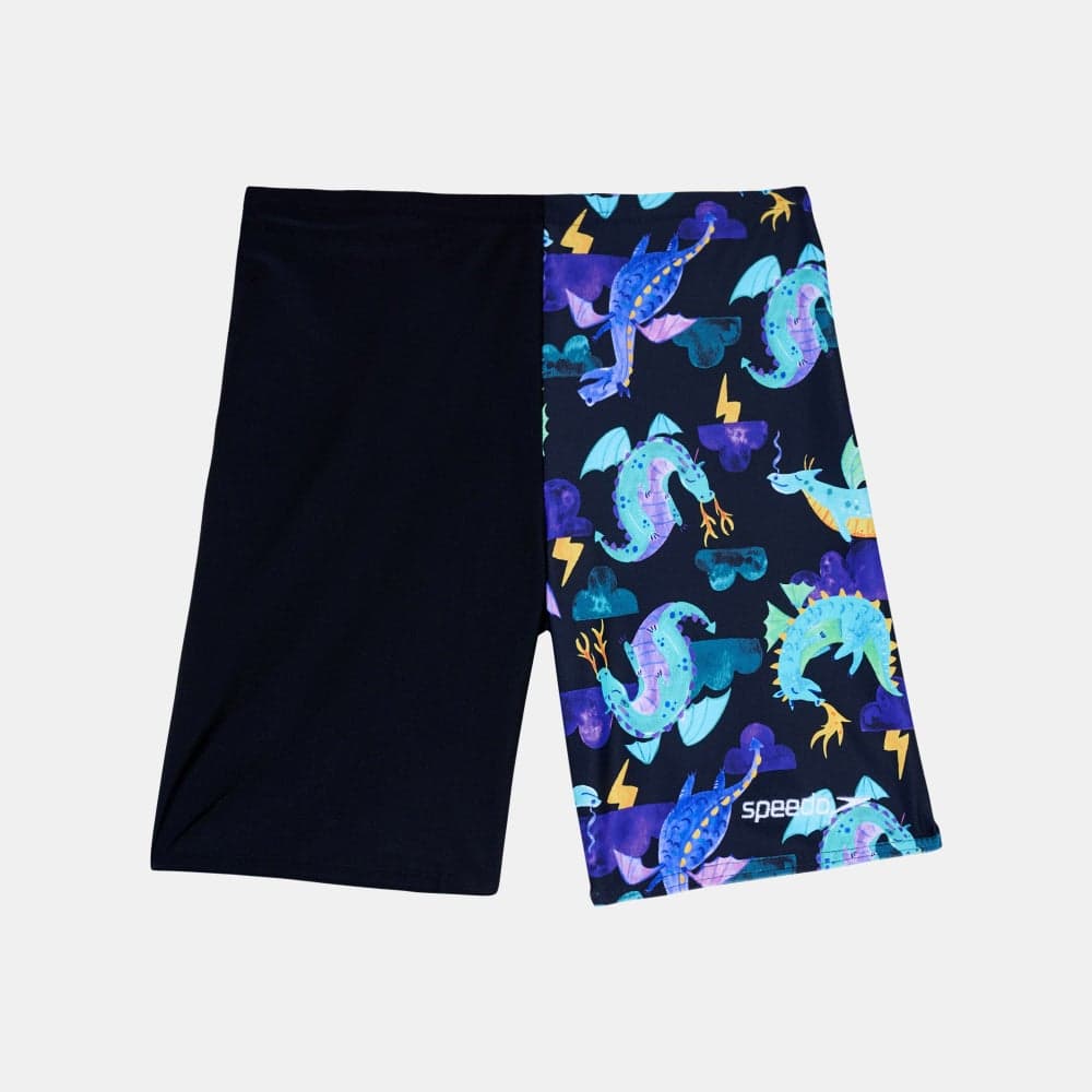 Kids' Allover Print Swimming Jammer Shorts Black - Image 1