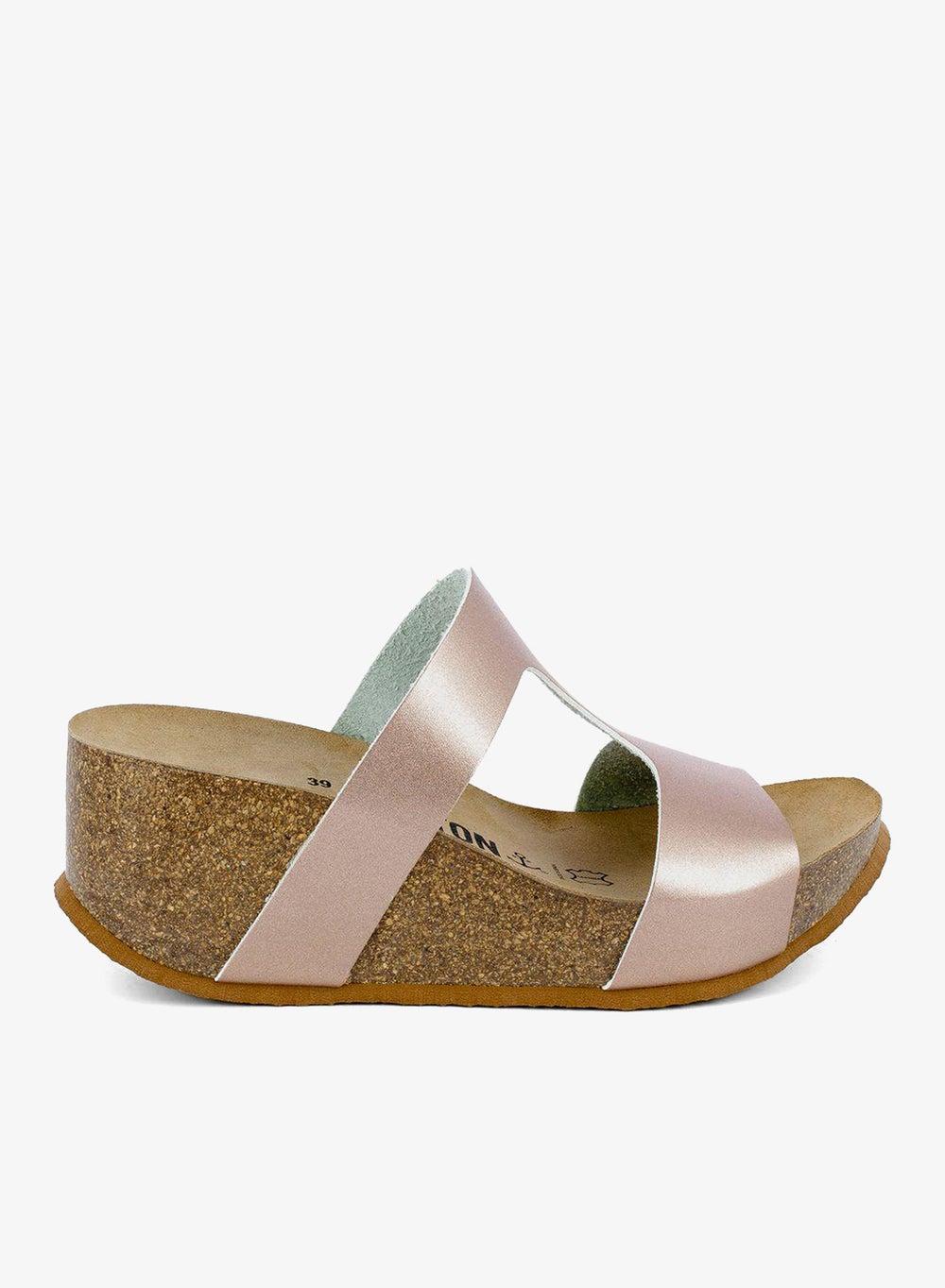Hecate Pink Cork Wedge Heels - Image 1