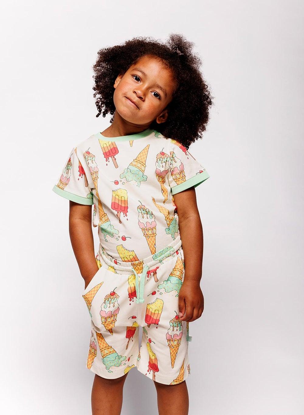 Ice Cream Print Organic Cotton Kids T-Shirt - Image 1