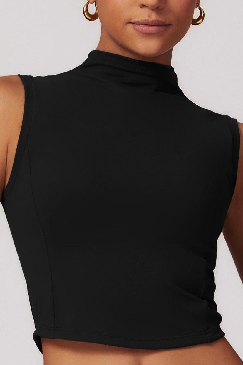 Swan Sway Black Top with Built-In Bra SVL - Image 1