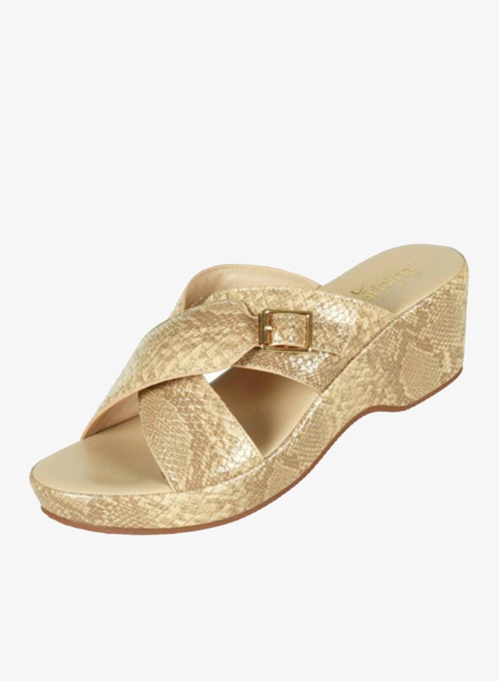 Michelle Morgan 092-2968 Beige Wedge Sandals - Image 1