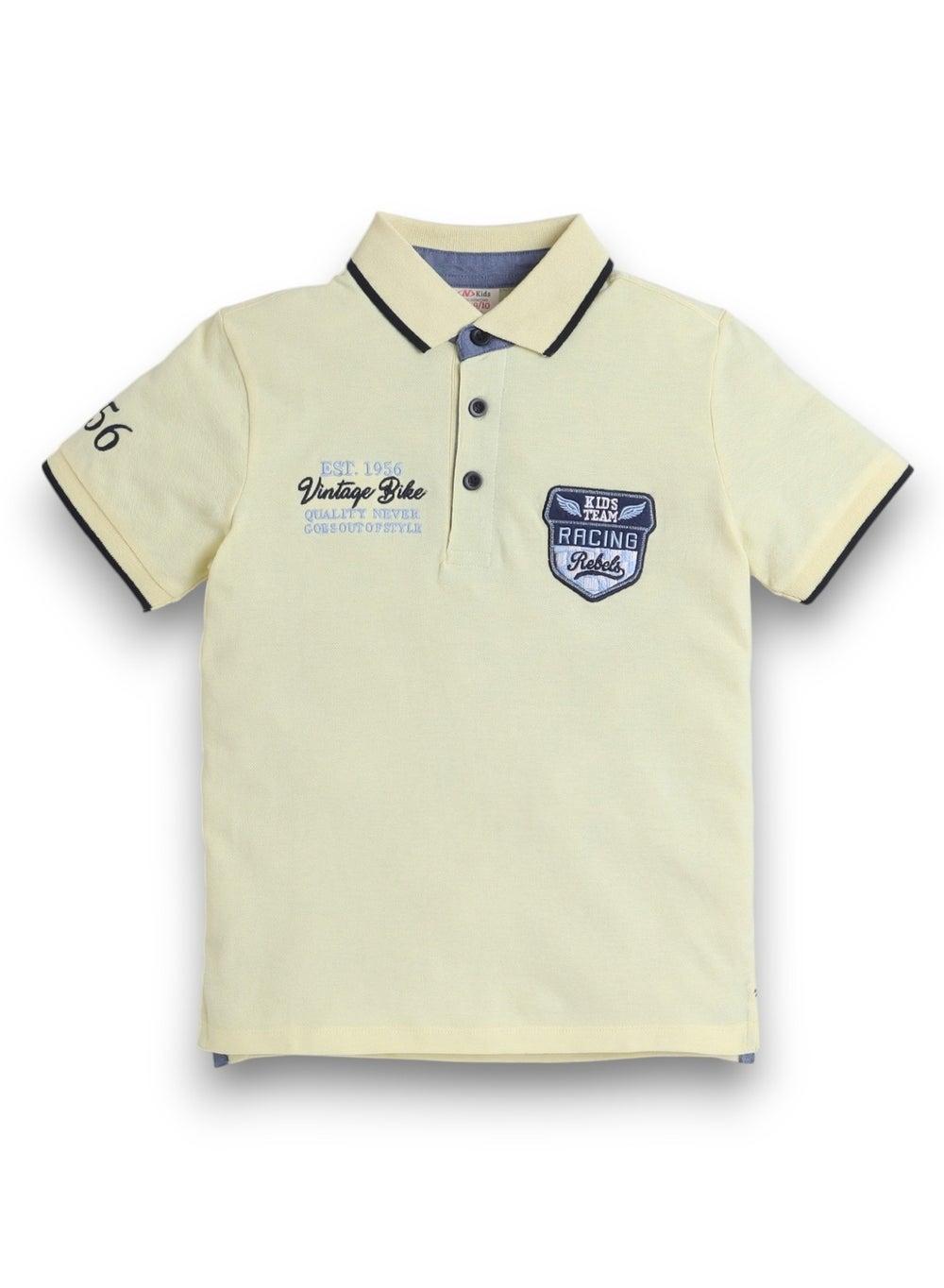 Victor & Jane Senior Boys' Cotton Polo T-Shirt - Image 1