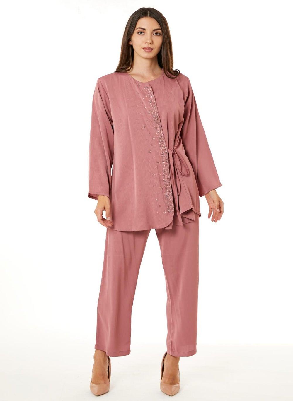 Pink Zoom Fabric Top & Pants Travel Set - Image 1