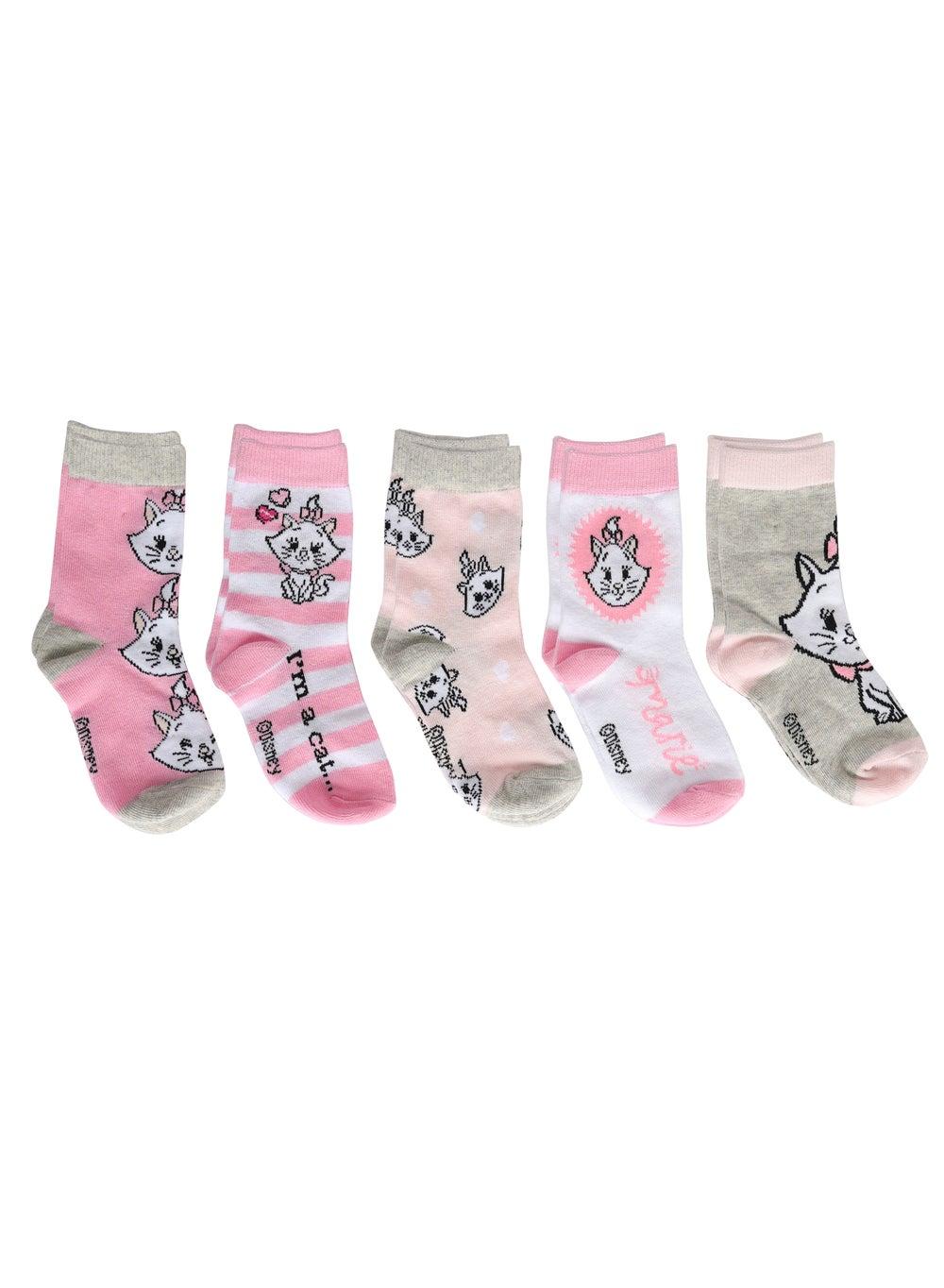 Disney Marie Girls Ankle Crew Socks 5-Pack - Image 1