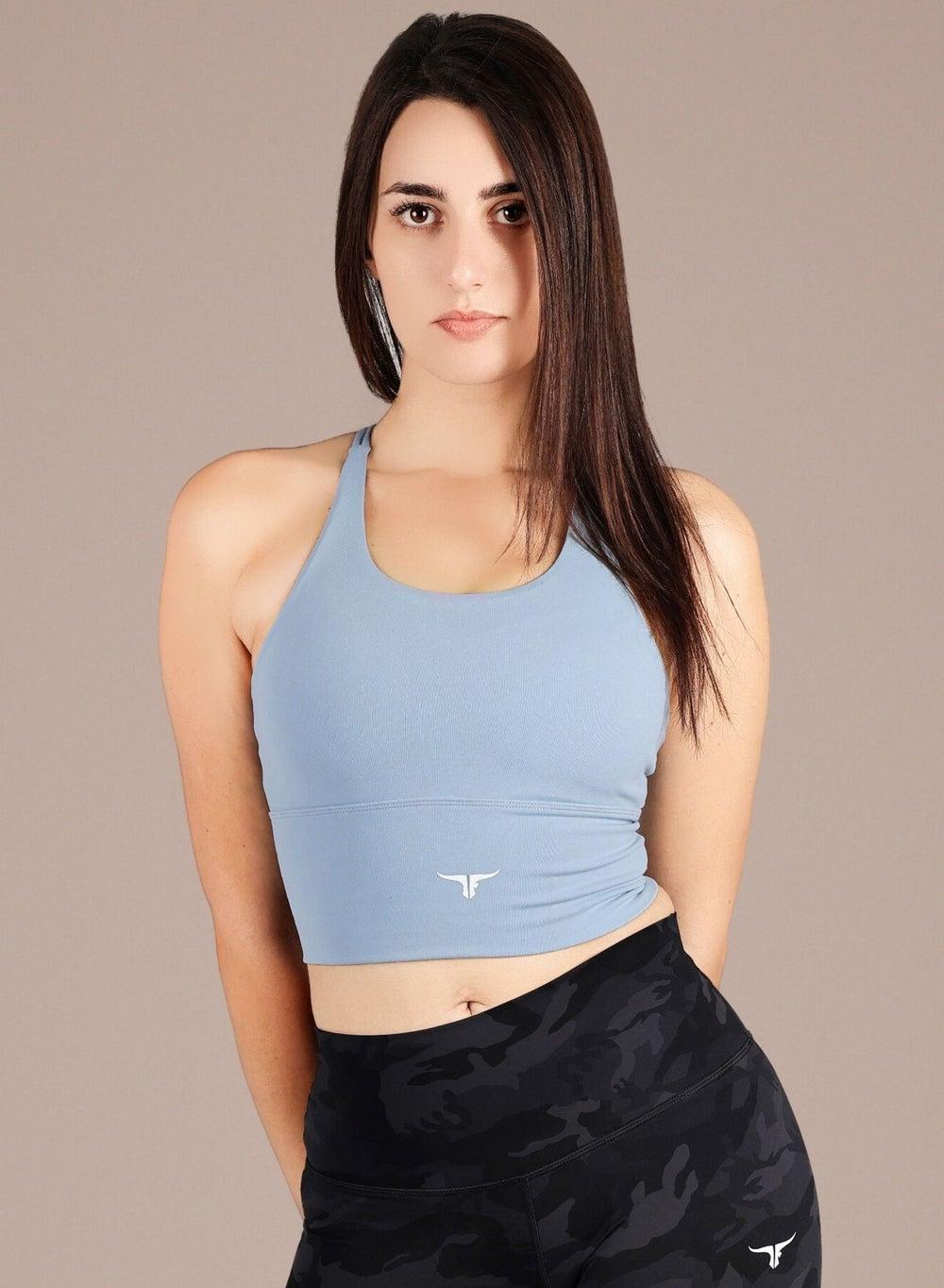 AeroFit High-Intensity Long Line Sports Bra Sky Blue - Image 1