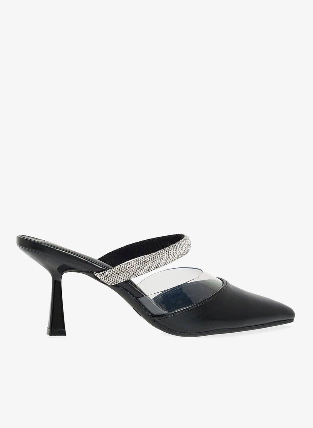 X2503 206 Black Slip-On Heeled Mule - Image 1