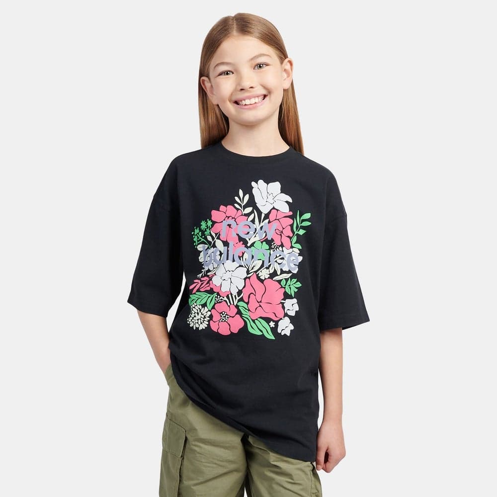 Kids' Stacked Floral Graphic Cotton T-Shirt - Image 1