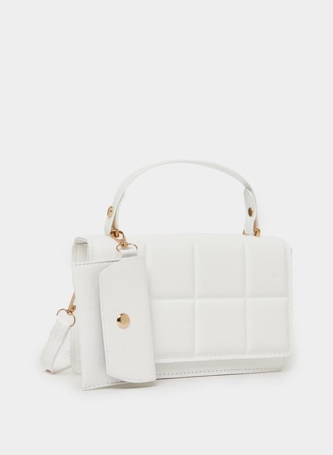 White Quilted Handbag 7011329936 with Mini Purse - Image 1