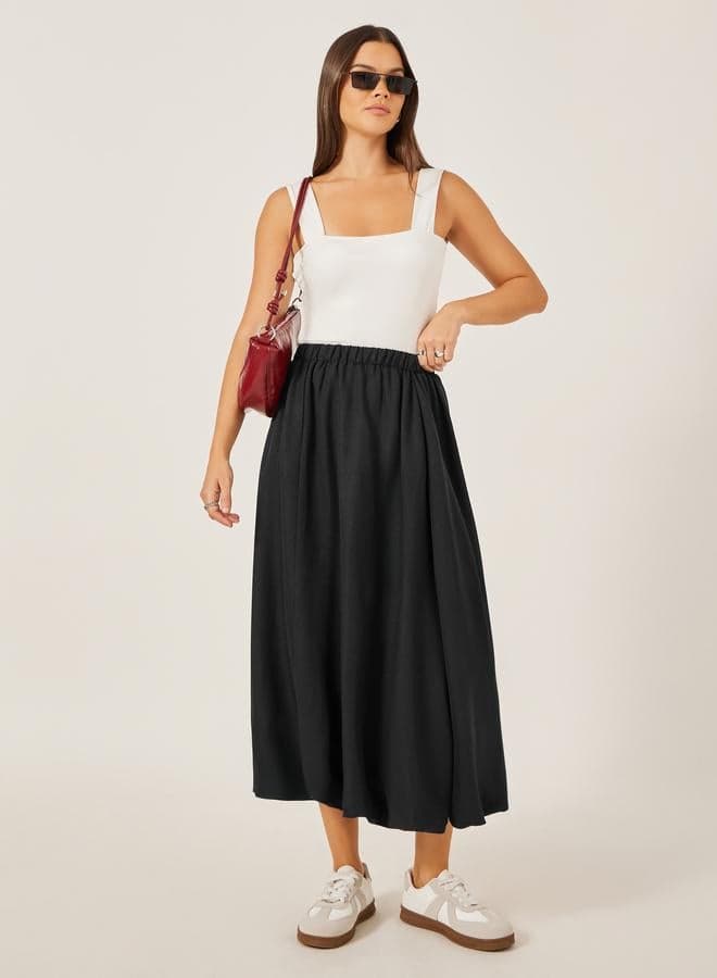 Styli Pink Balloon Midi Skirt Elastic Waist 7012375801 - Image 1