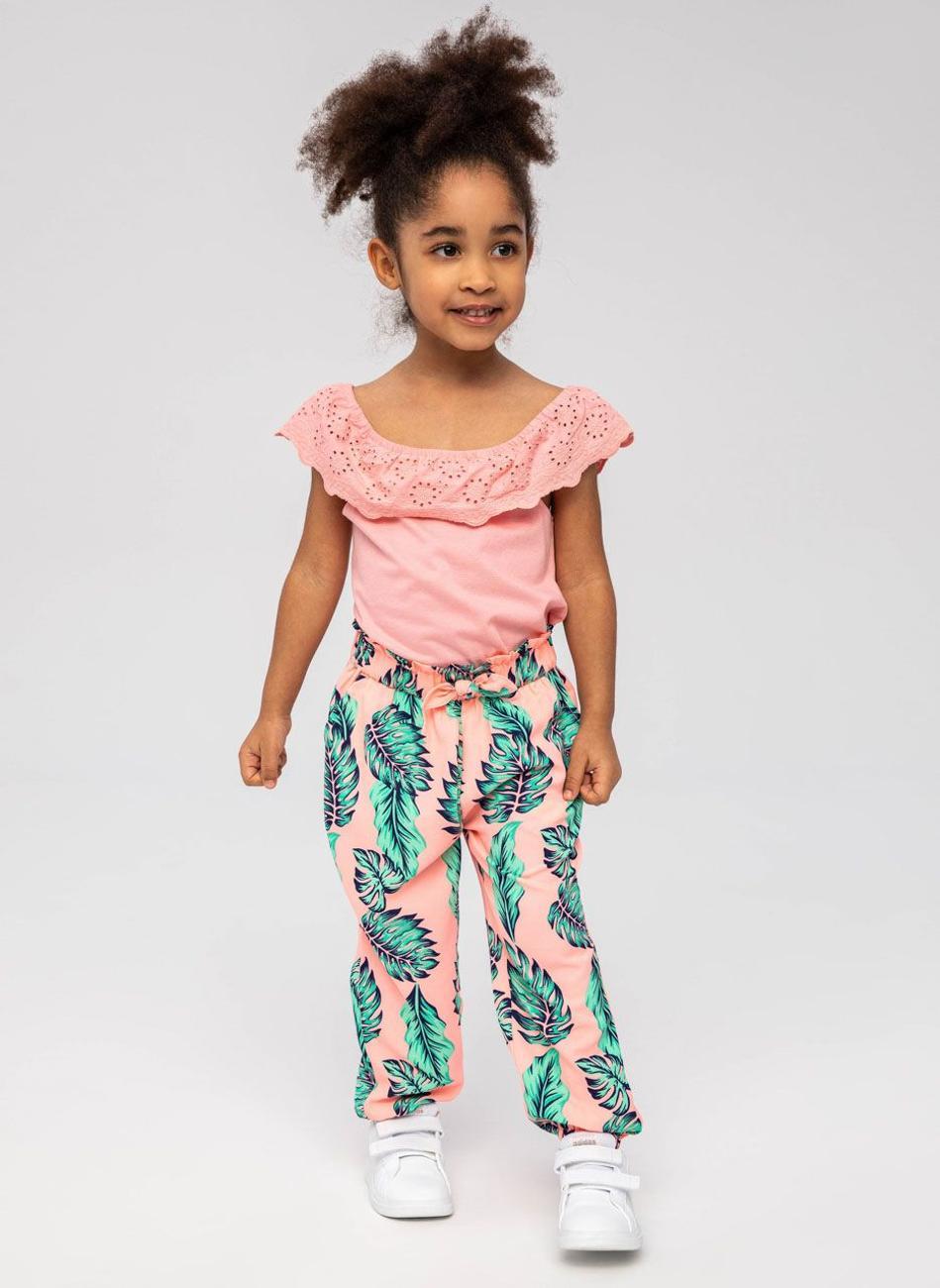 Girls Coral Broderie Anglaise Bardot Top - Image 1