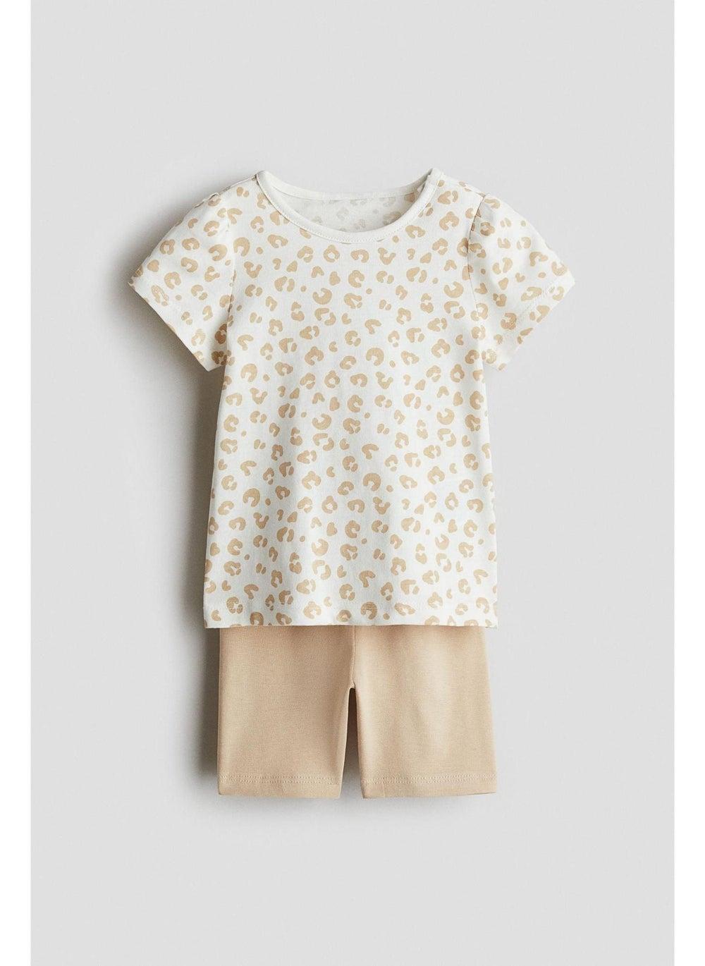 2-Piece Cotton Jersey Girls Shorts & Top Set - Image 1
