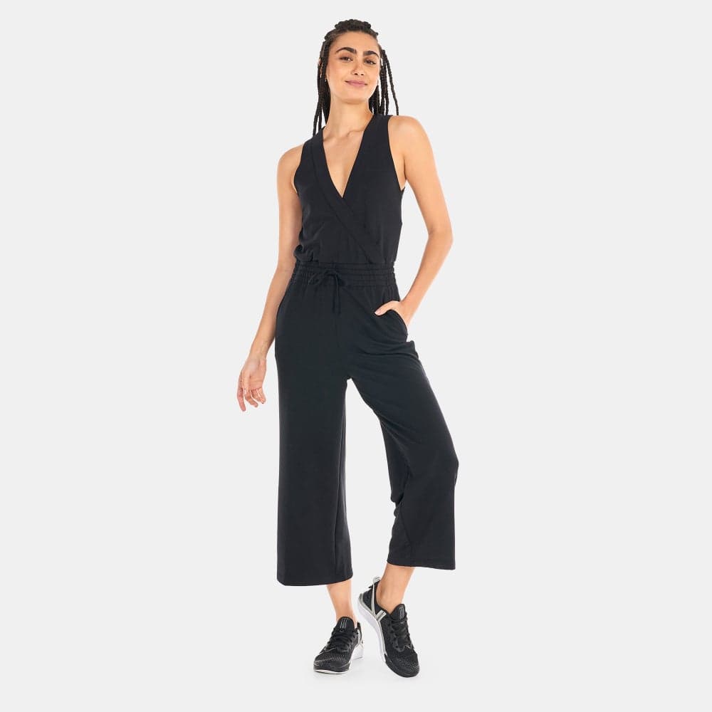 Dri-FIT French Terry Yoga Jumpsuit in Black - Image 1
