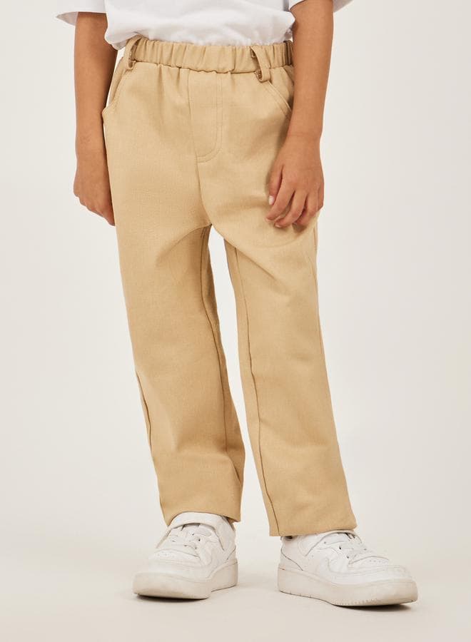 Styli Boys Beige Twill Relaxed Fit Pants - Image 1