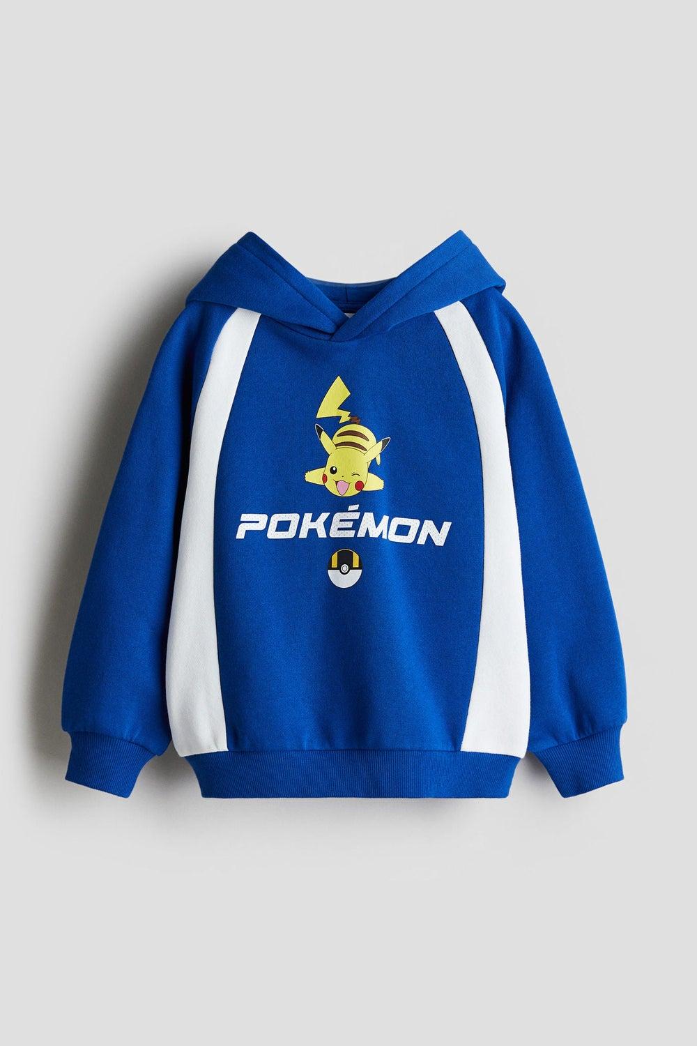 Boys Blue Printed Hoodie Soft Brushed Sweatshirt - Image 1