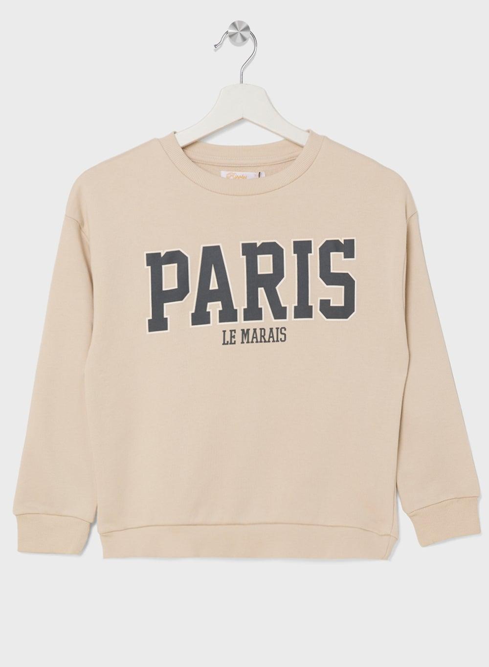 Girls Printed Cotton-Blend Sweatshirt Relaxed Fit Pullover - Image 1