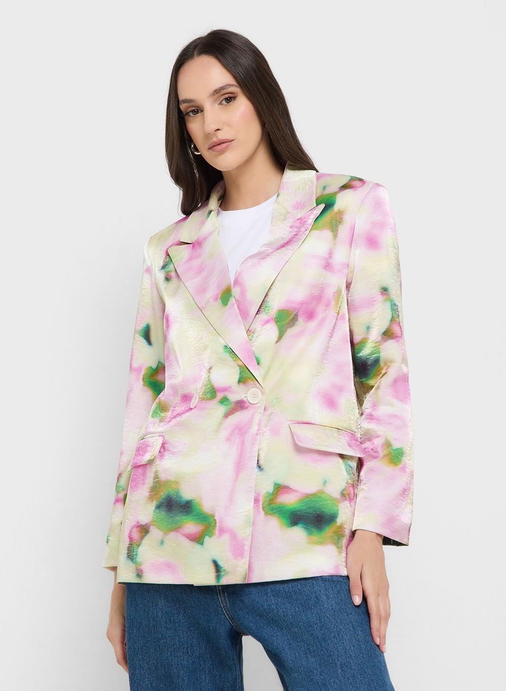 Vero Moda Liana Printed Shiny Boyfriend Blazer 10328658 - Image 1