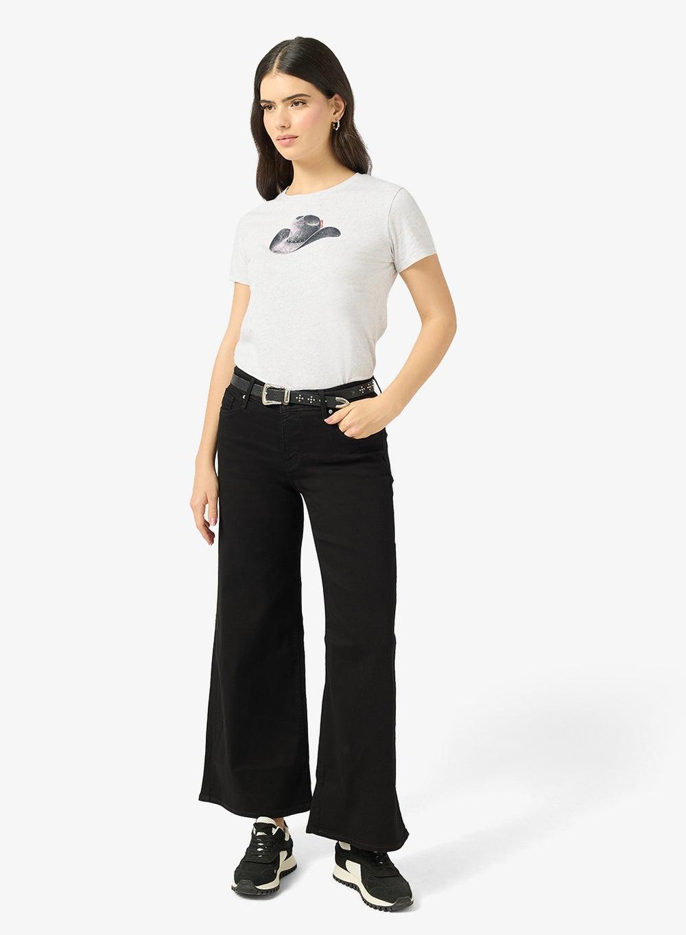 318 Shaping Wide Leg Jeans – Mid Rise Black - Image 1