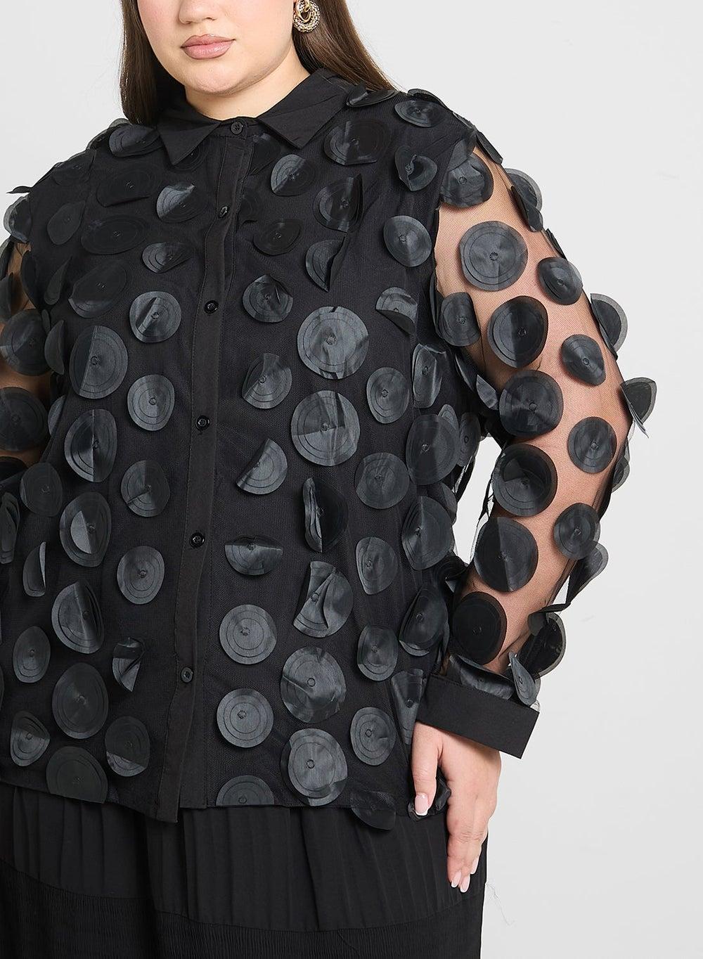 3D Polka Dot Button-Up Shirt 1020 65 - Image 1