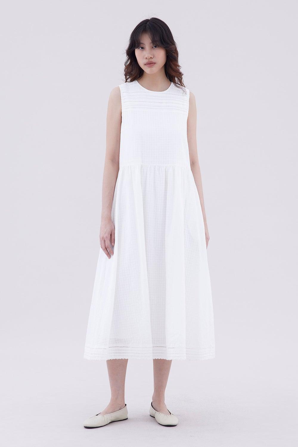 Melise Pin-Tuck Cotton Midi Dress - Image 1