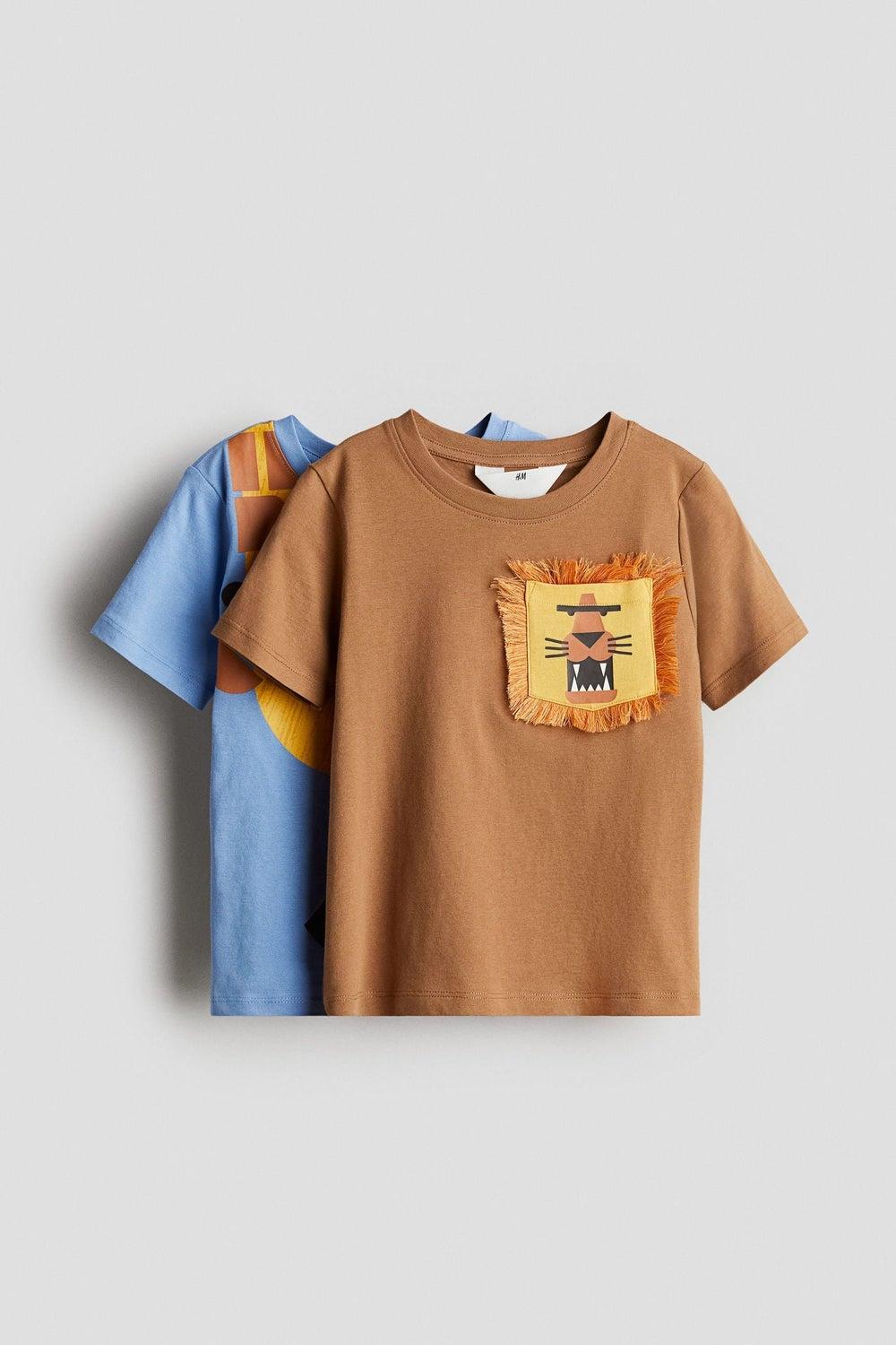 2-Pack Interactive Detail Cotton T-Shirts - Image 1