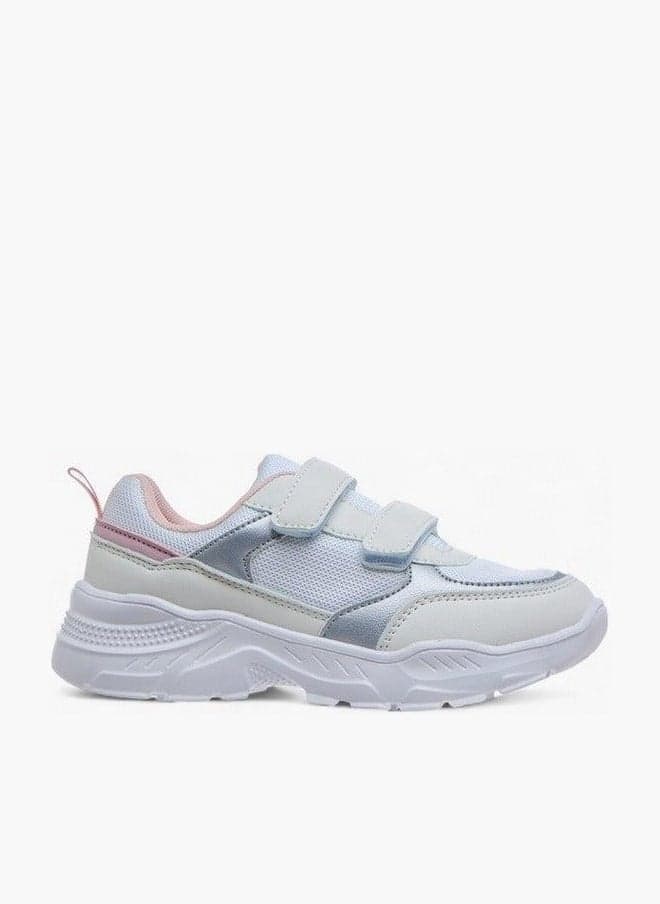 Girls Panelled Sneakers Hook and Loop Kgy25004Gp - Image 1