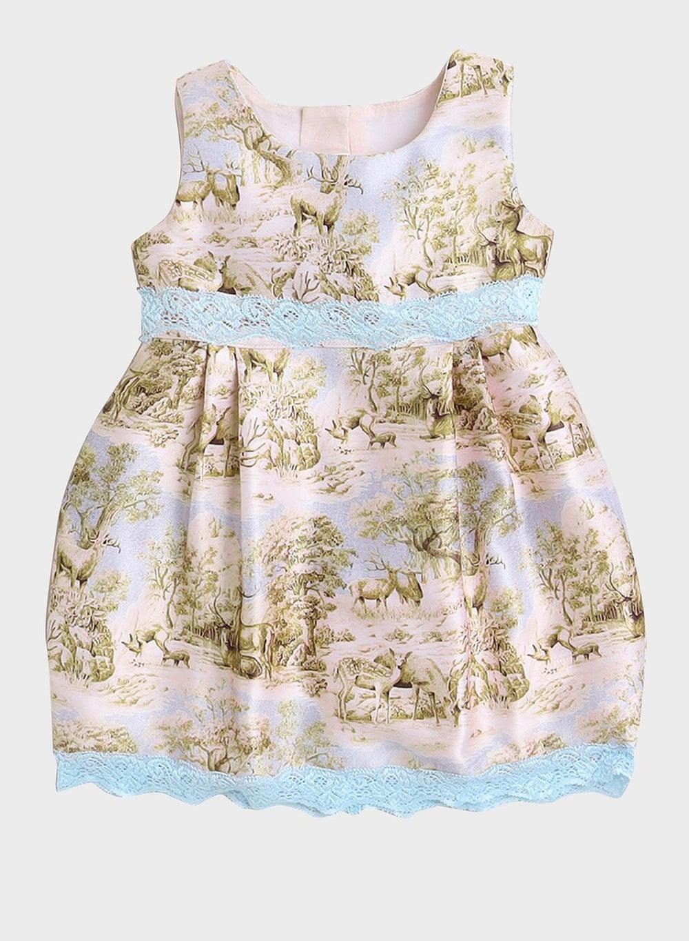 Printed Lace A-Line Mini Dress - Image 1